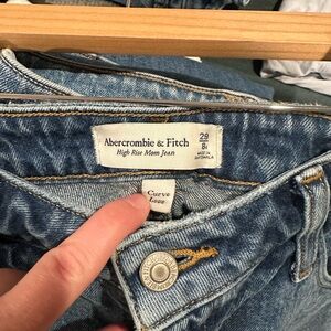 Abercrombie & Fitch Women's Blue High Rise Mom Jeans